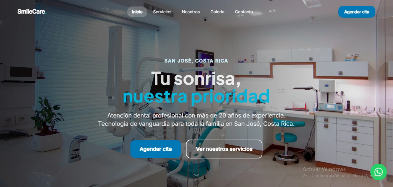 Screenshot del proyecto Página Web demo Clinica Dental